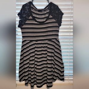 Torrid Black and White Skater Dress
